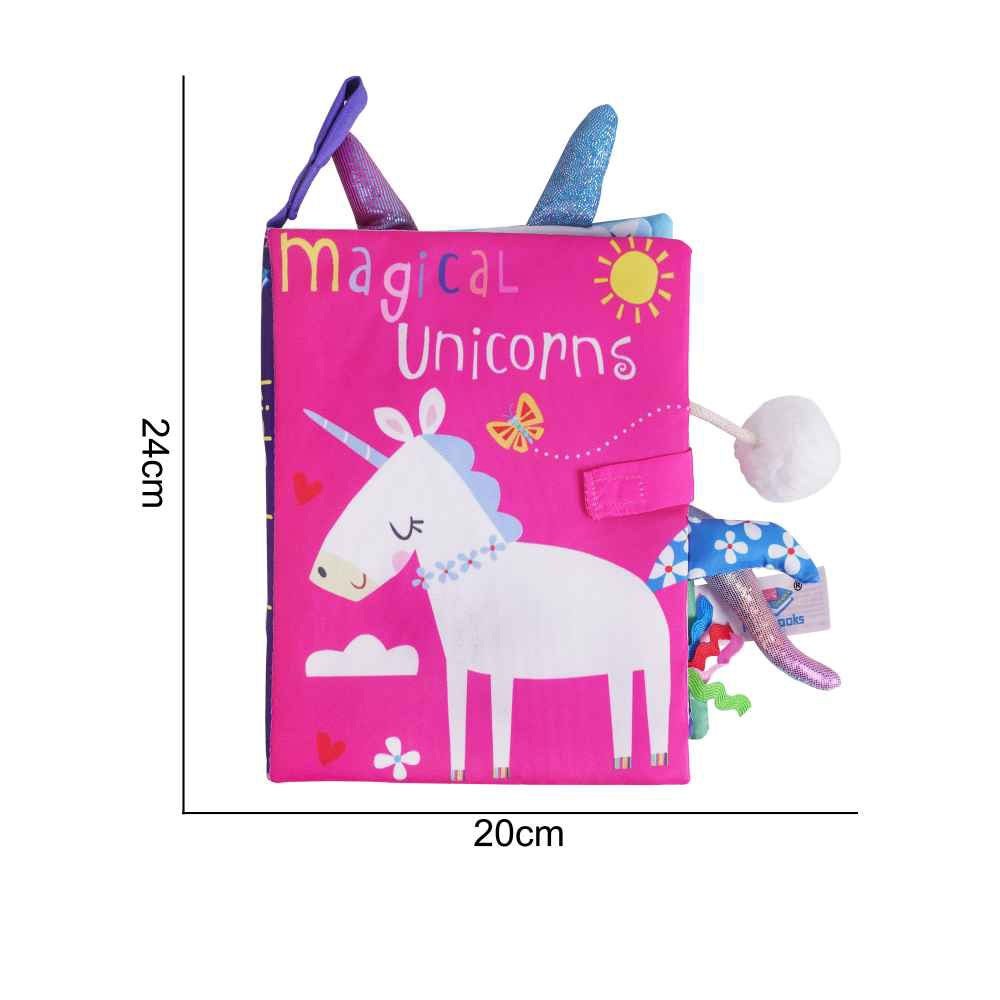Stuffed Toy - Tail Cloth Book - Unicorn (Rose Red)