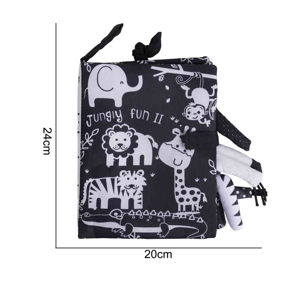 Stuffed Toy - Black White Tail Cloth Book - Jungle